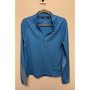 Nike Jacket Women's‎ Medium Blue Running Top DRI-Fit Quarter Zip L/S Activewear